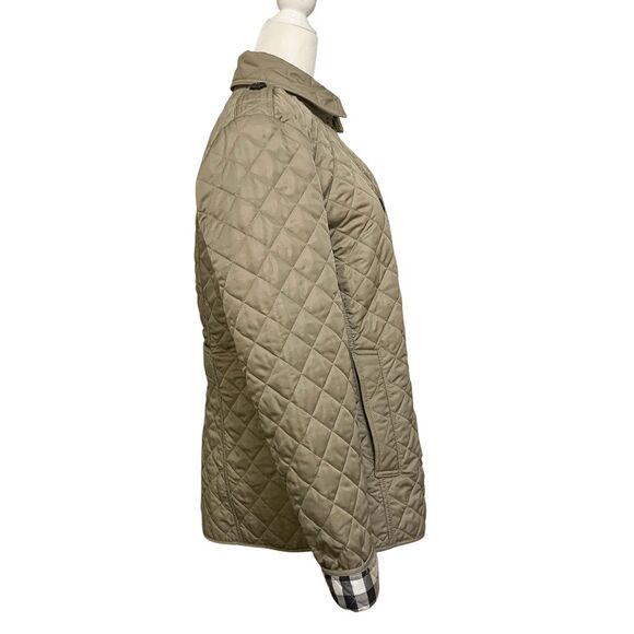 Burberry Brit Womens Large Ashhurst Quilted Beige Jacket Nova Check Classic Coat - Picture 9 of 14